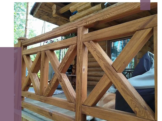 Деревянные перила под ключ в Магнитогорске от 7759 руб. 