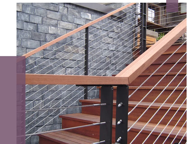 Тросовые перила под ключ в Магнитогорске от 7862 руб.