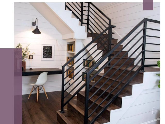 Перила для лестницы в доме в Магнитогорске от 7500 руб. — ПРОЛЁТ-Мгн