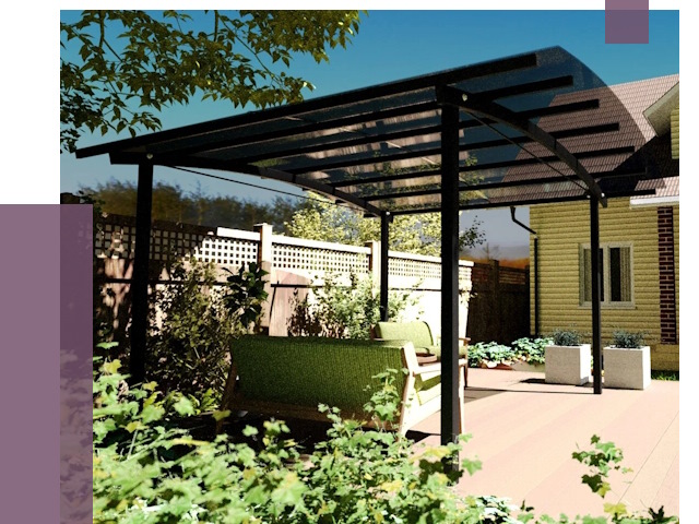 Навесы для террасы в Магнитогорске от 13190 руб. под ключ | ПРОЛЁТ-Мгн