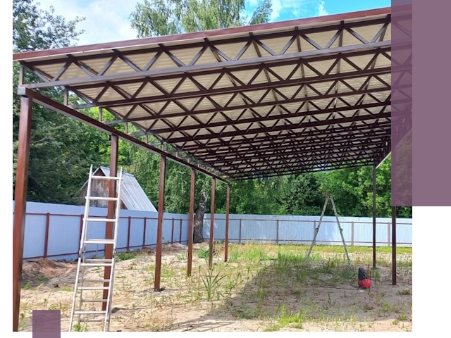 Односкатные навесы под ключ в Магнитогорске — изготовление и монтаж