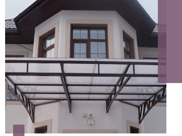 Козырьки из поликарбоната под ключ в Магнитогорске