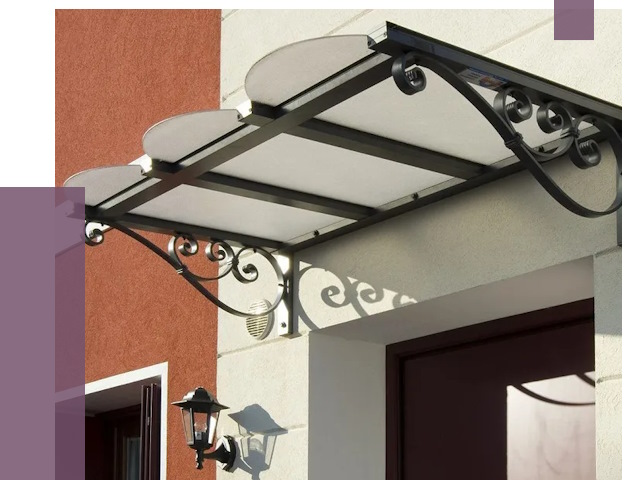 Односкатные козырьки в Магнитогорске от 8483 руб.  | ПРОЛЁТ-Мгн